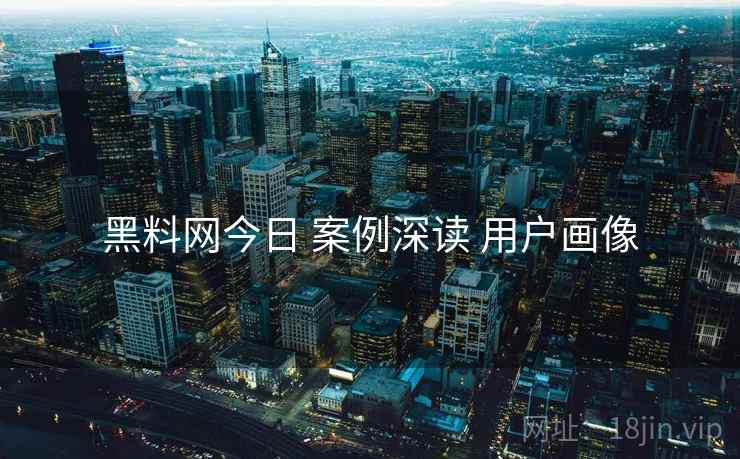 黑料网今日 案例深读 用户画像