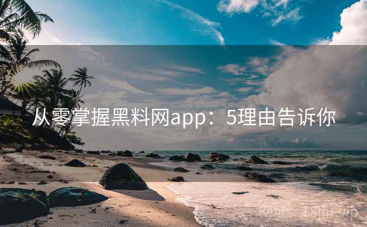 从零掌握黑料网app：5理由告诉你