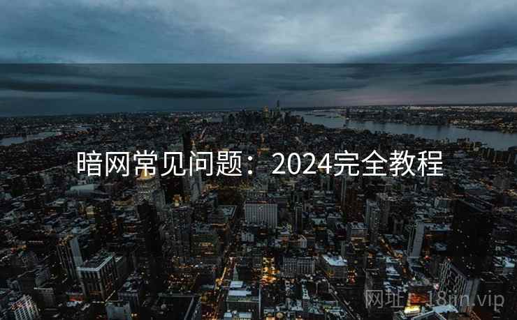 暗网常见问题：2024完全教程