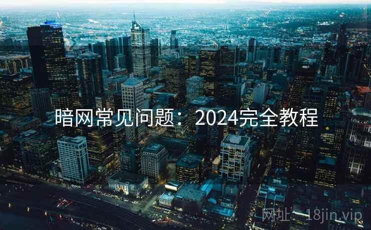 暗网常见问题：2024完全教程